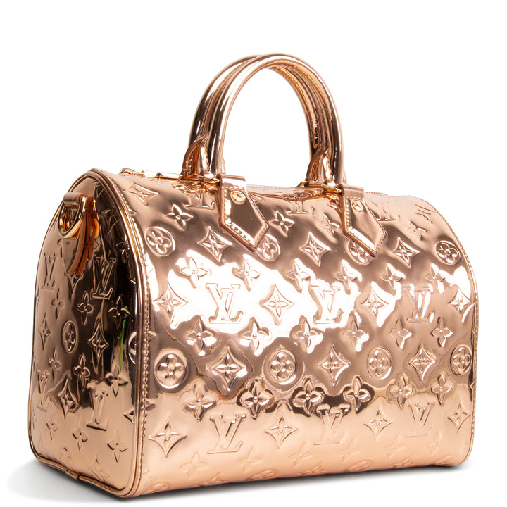 LOUIS VUITTON Monogram Vernis Miroir Speedy Bandouliere 25 - Copper