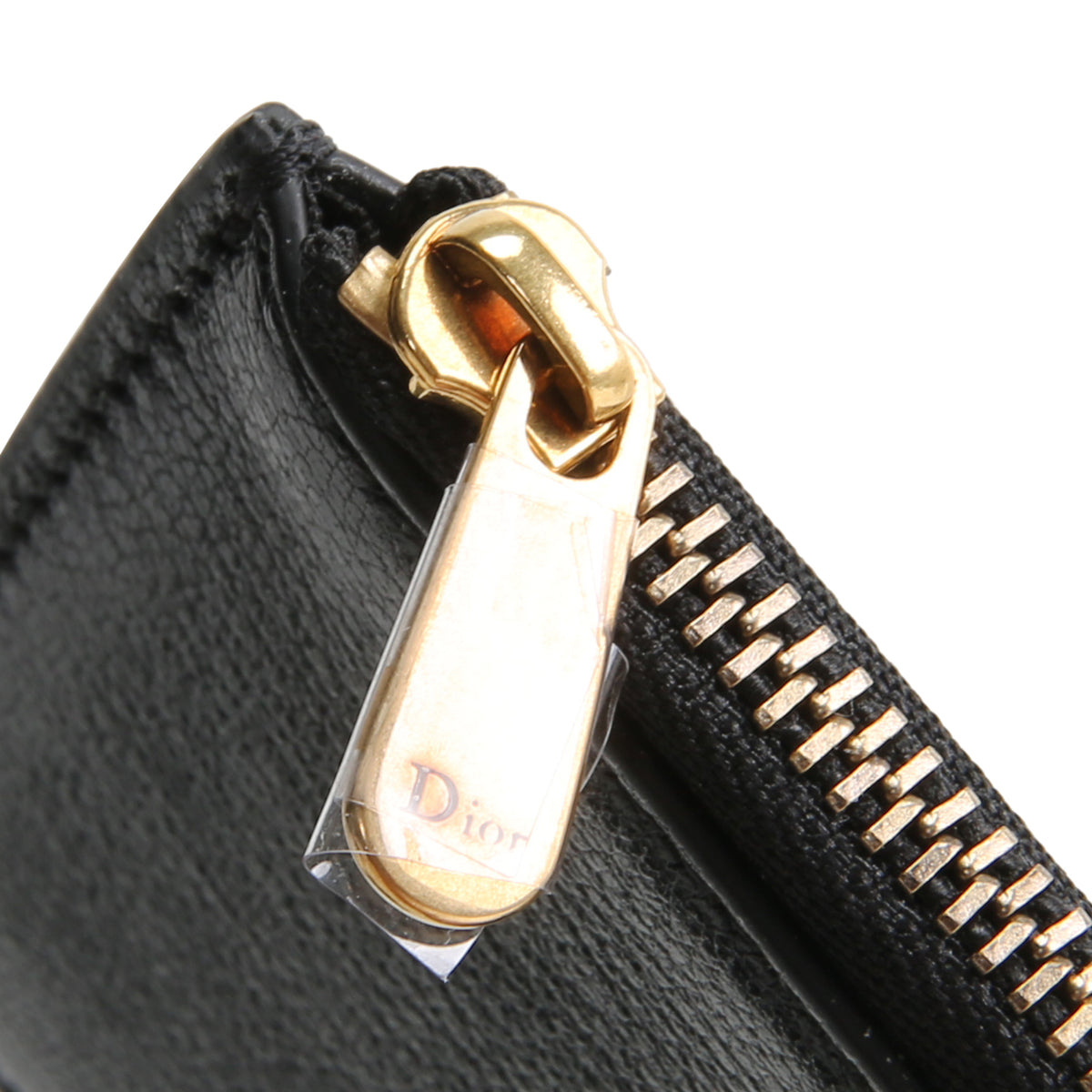 DIOR Goatskin Saddle Long Wallet with Chain - Black