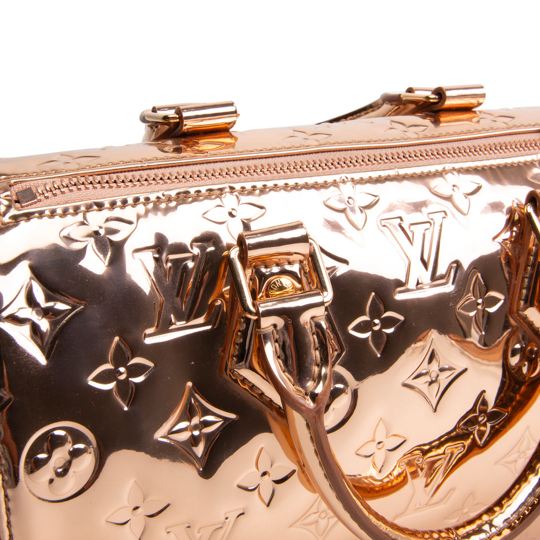 LOUIS VUITTON Monogram Vernis Miroir Speedy Bandouliere 25 - Copper