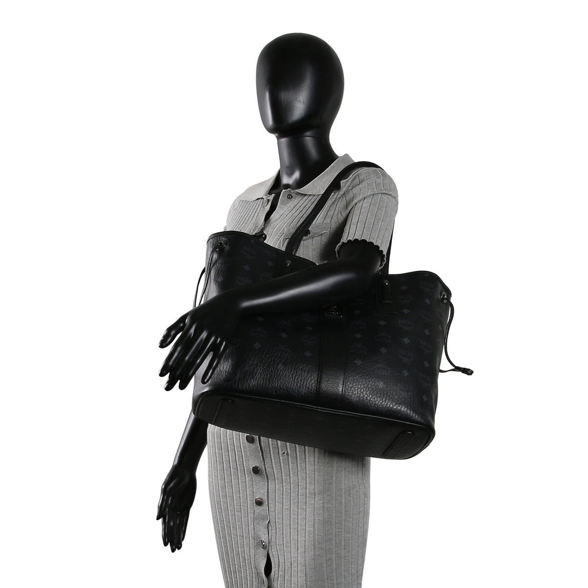 MCM Black Reversible Liz Tote Visetos - No Pouch