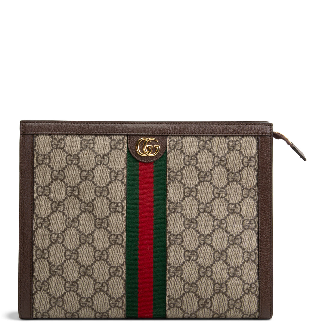 GUCCI GG Supreme Web Ophidia Pouch