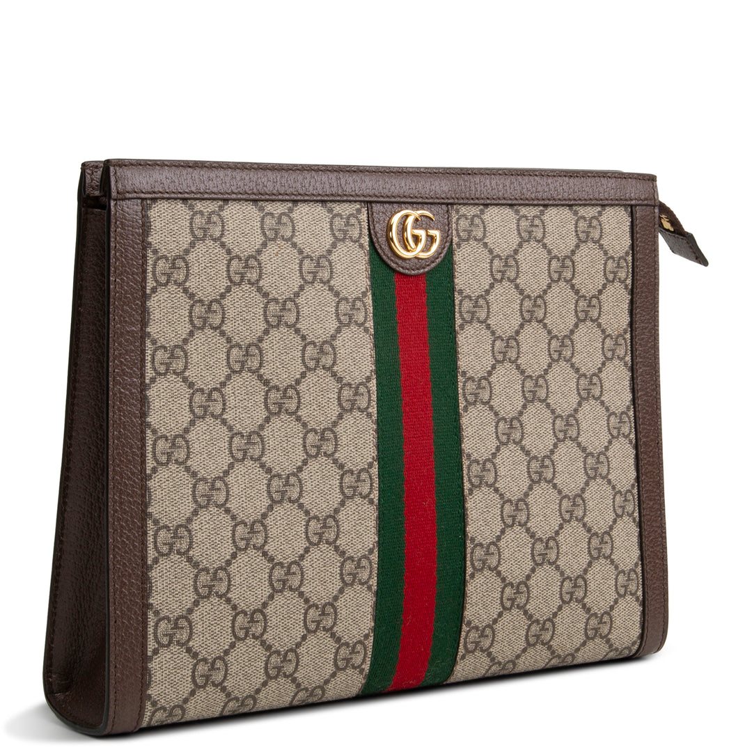 GUCCI GG Supreme Web Ophidia Pouch