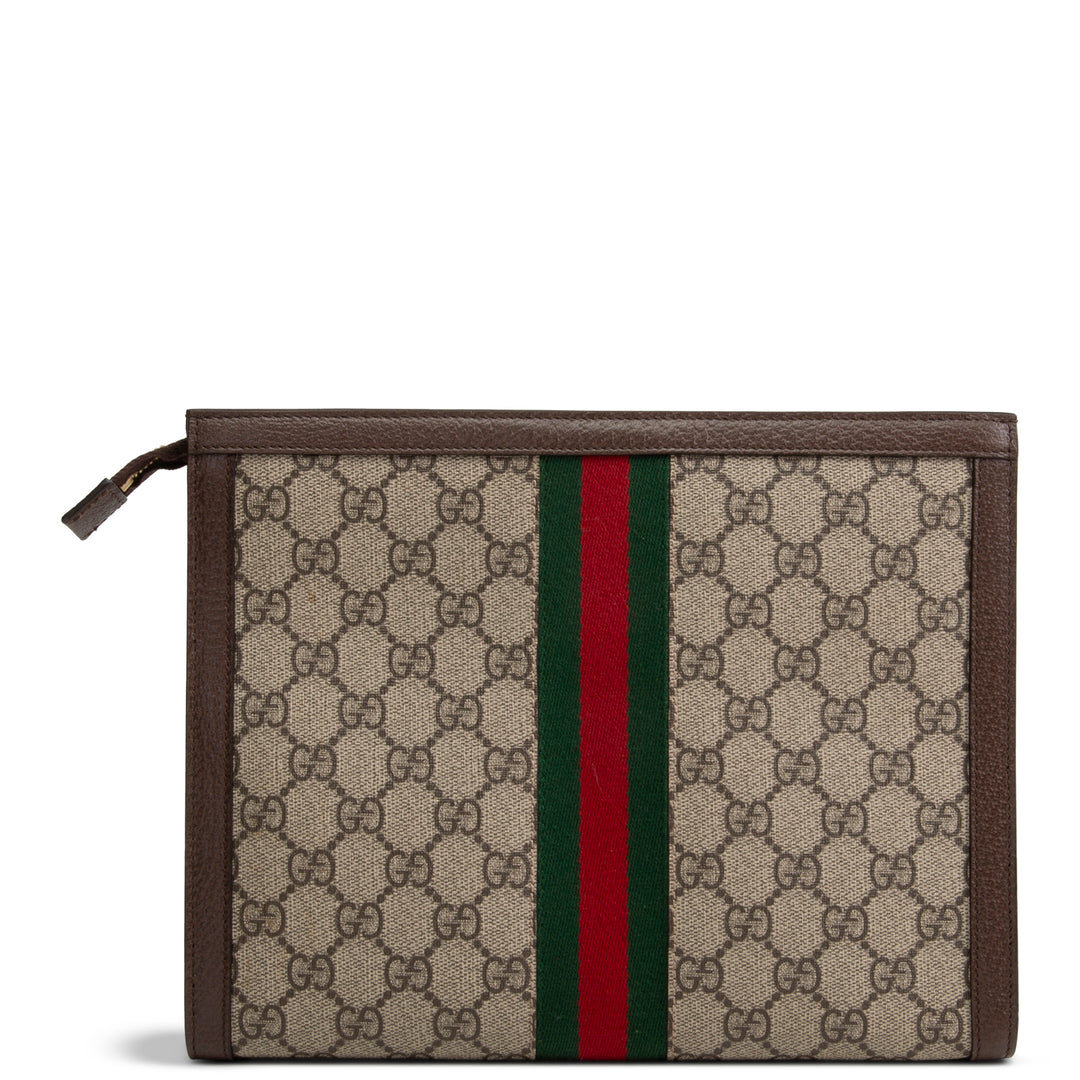 GUCCI GG Supreme Web Ophidia Pouch