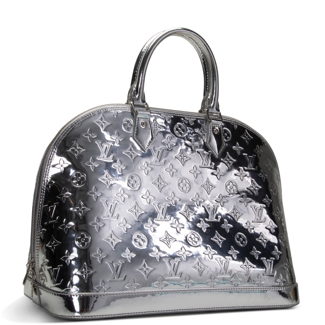 LOUIS VUITTON Monogram Vernis Miroir Alma GM - Silver