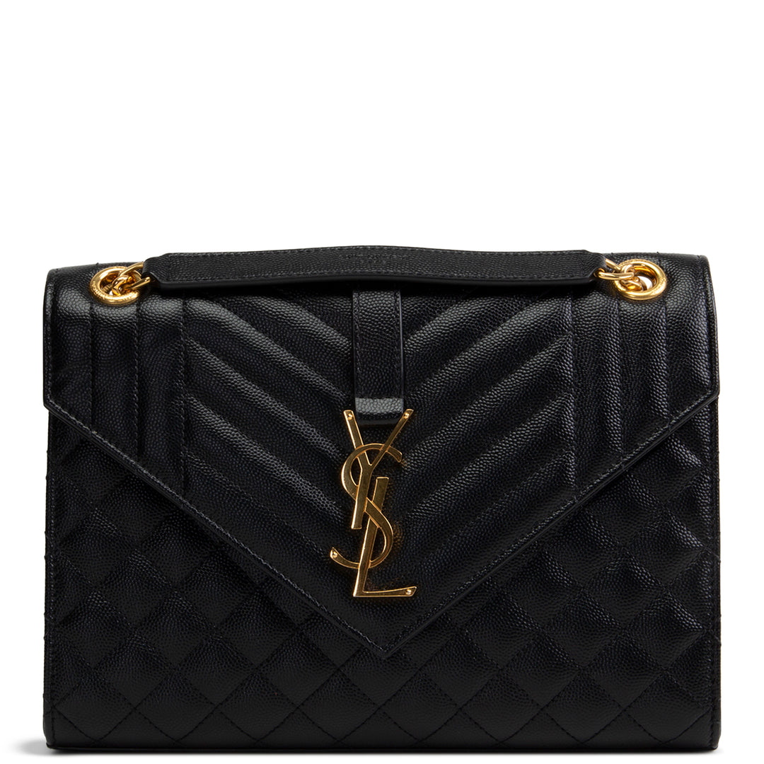 SAINT LAURENT Medium Triquilt Envelope Flap Bag