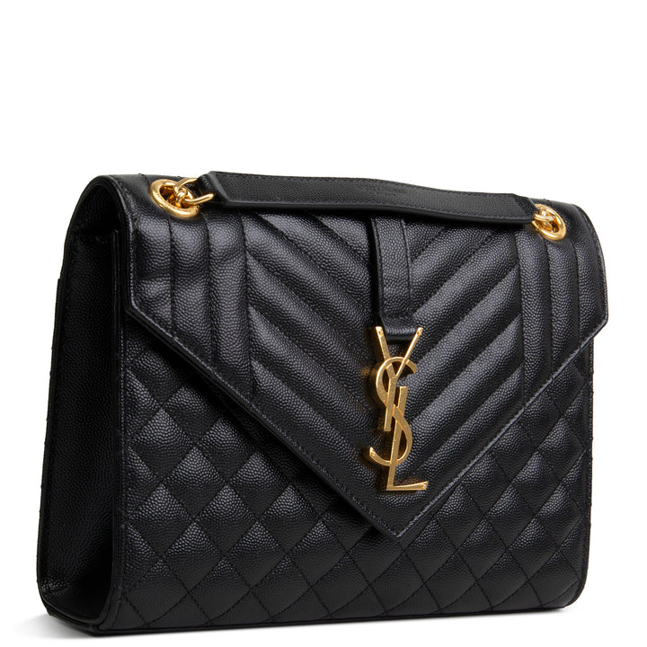 SAINT LAURENT Medium Triquilt Envelope Flap Bag