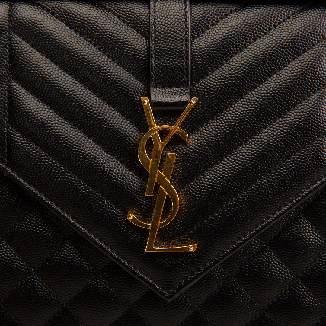 SAINT LAURENT Medium Triquilt Envelope Flap Bag