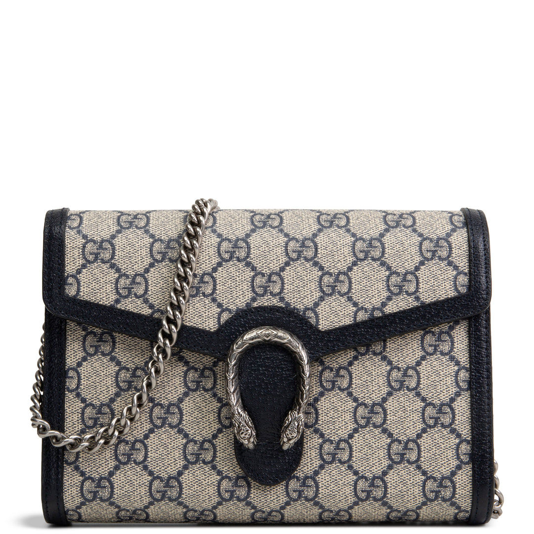 GUCCI GG Supreme Dionysus Chain Wallet - Navy