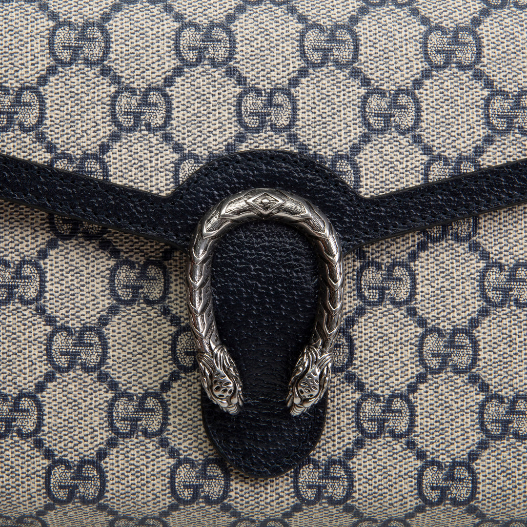 GUCCI GG Supreme Dionysus Chain Wallet - Navy
