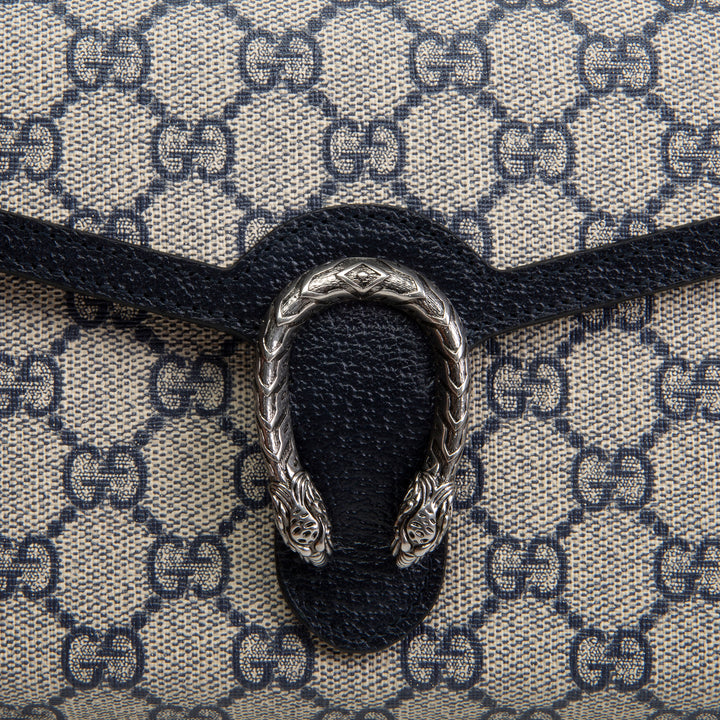 GUCCI GG Supreme Dionysus Chain Wallet - Navy