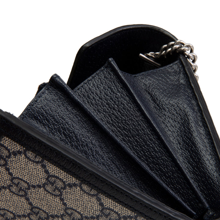 GUCCI GG Supreme Dionysus Chain Wallet - Navy