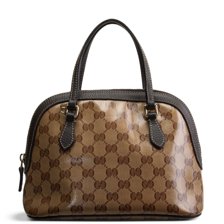GUCCI GG Crystal Vintage Dome Bag - Brown