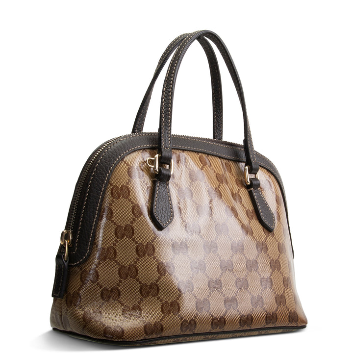 GUCCI GG Crystal Vintage Dome Bag - Brown
