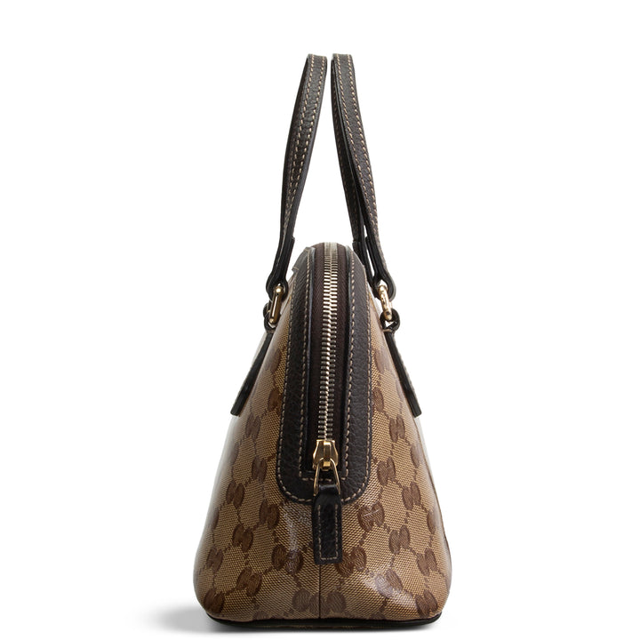 GUCCI GG Crystal Vintage Dome Bag - Brown
