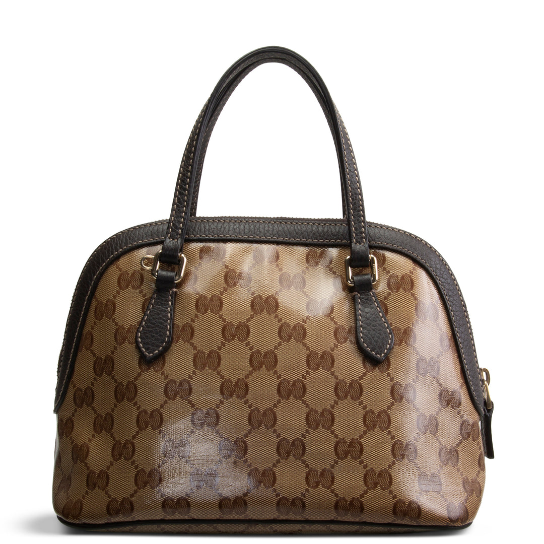 GUCCI GG Crystal Vintage Dome Bag - Brown