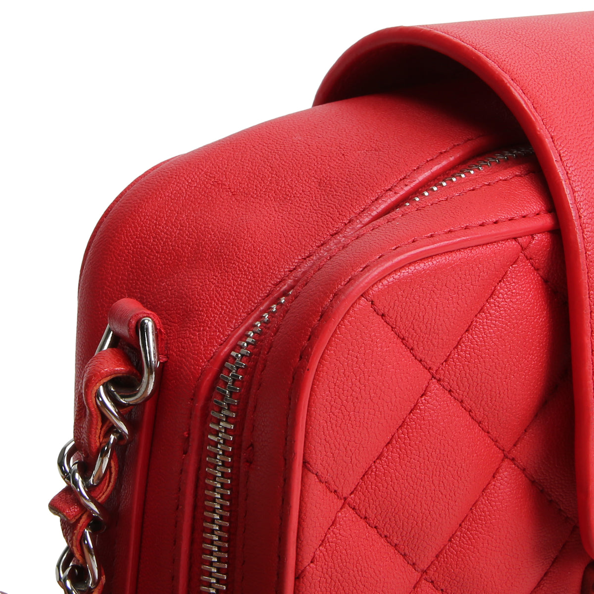 CHANEL Calfskin Mini Camera Bag - Red