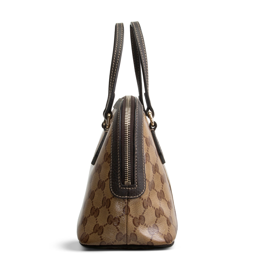 GUCCI GG Crystal Vintage Dome Bag - Brown