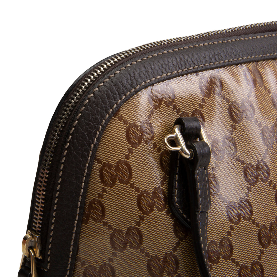 GUCCI GG Crystal Vintage Dome Bag - Brown