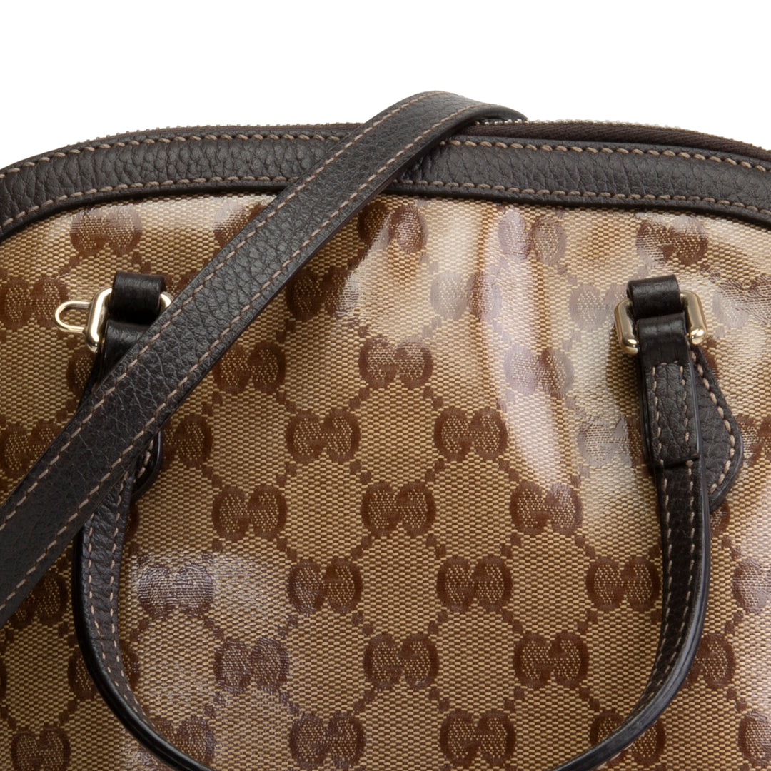 GUCCI GG Crystal Vintage Dome Bag - Brown