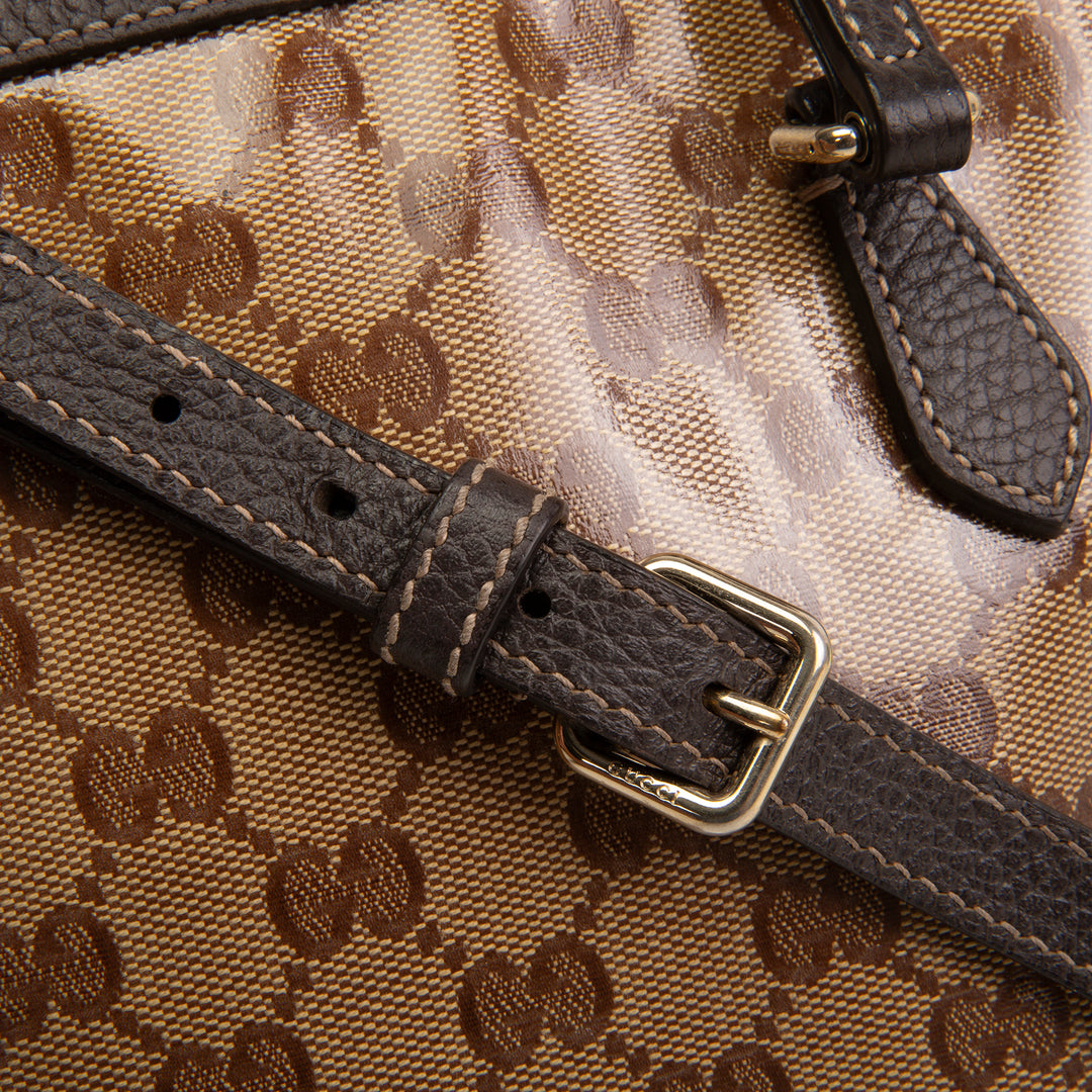 GUCCI GG Crystal Vintage Dome Bag - Brown