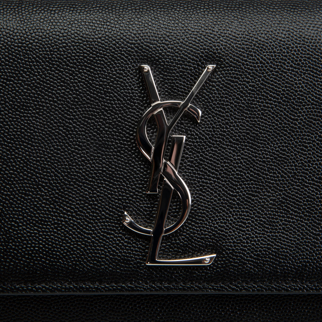 SAINT LAURENT Grain de Poudre Kate Shoulder Bag - Black