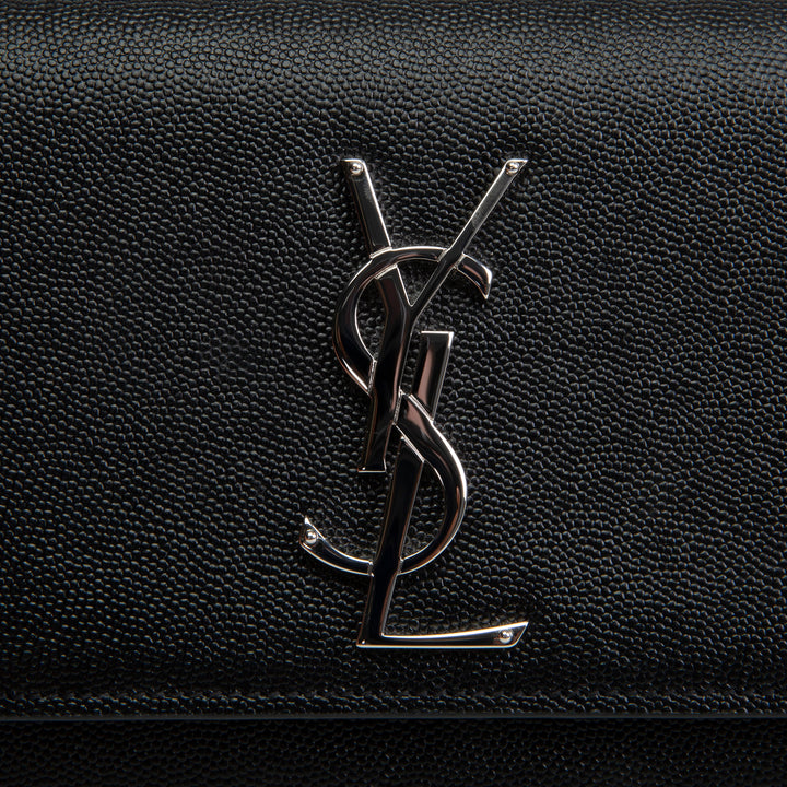 SAINT LAURENT Grain de Poudre Kate Shoulder Bag - Black