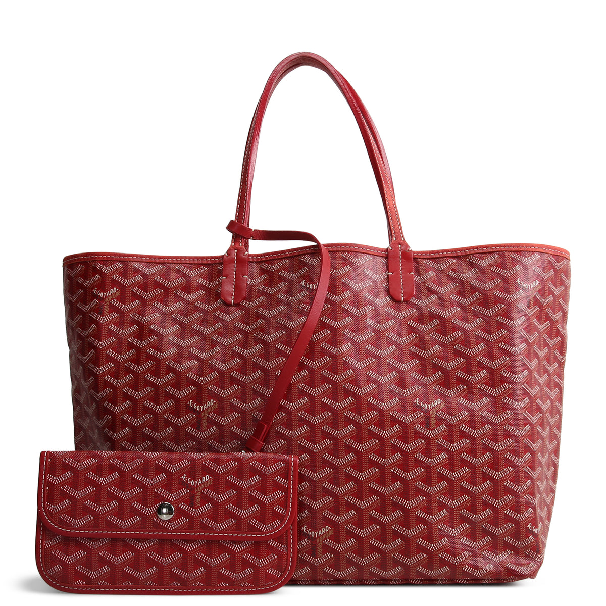 GOYARD Goyardine St. Louis Tote PM w/ Pouch - Red