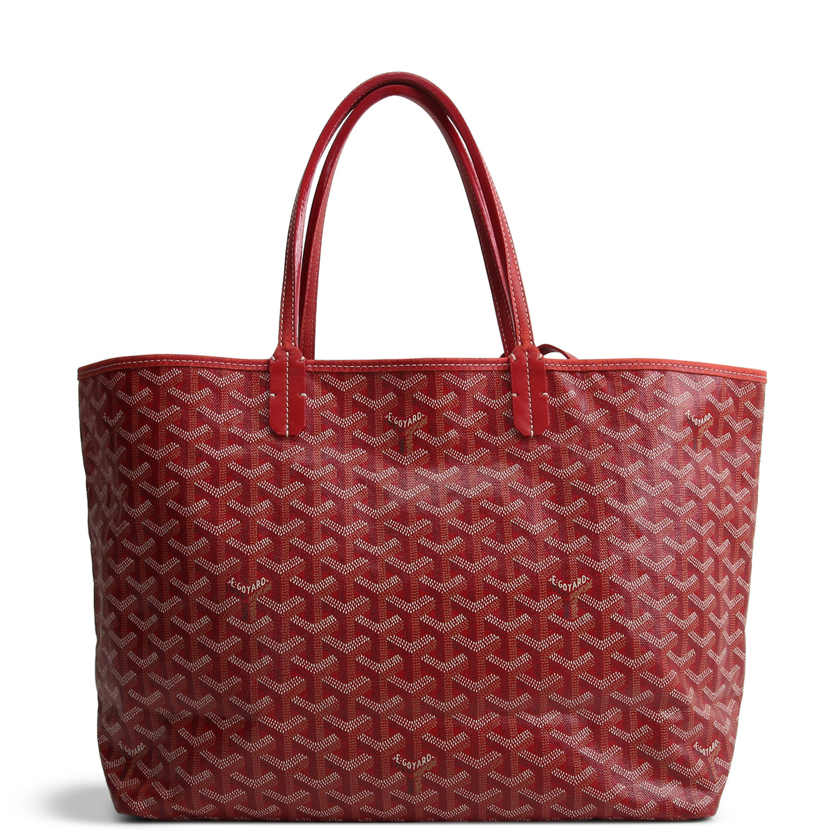 GOYARD Goyardine St. Louis Tote PM w/ Pouch - Red