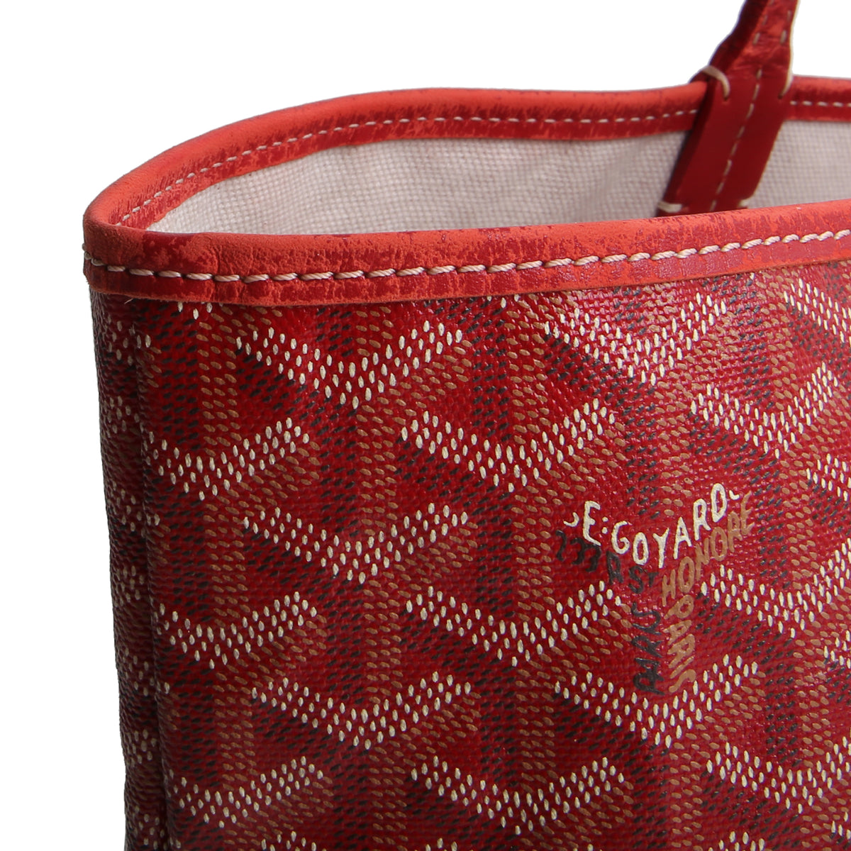GOYARD Goyardine St. Louis Tote PM w/ Pouch - Red