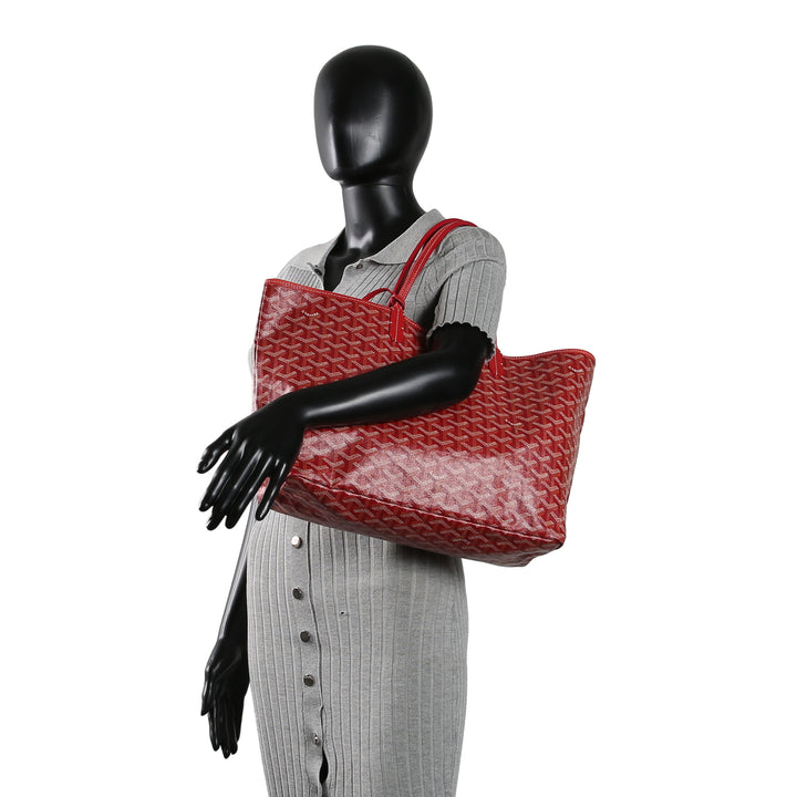 GOYARD Goyardine St. Louis Tote PM w/ Pouch - Red