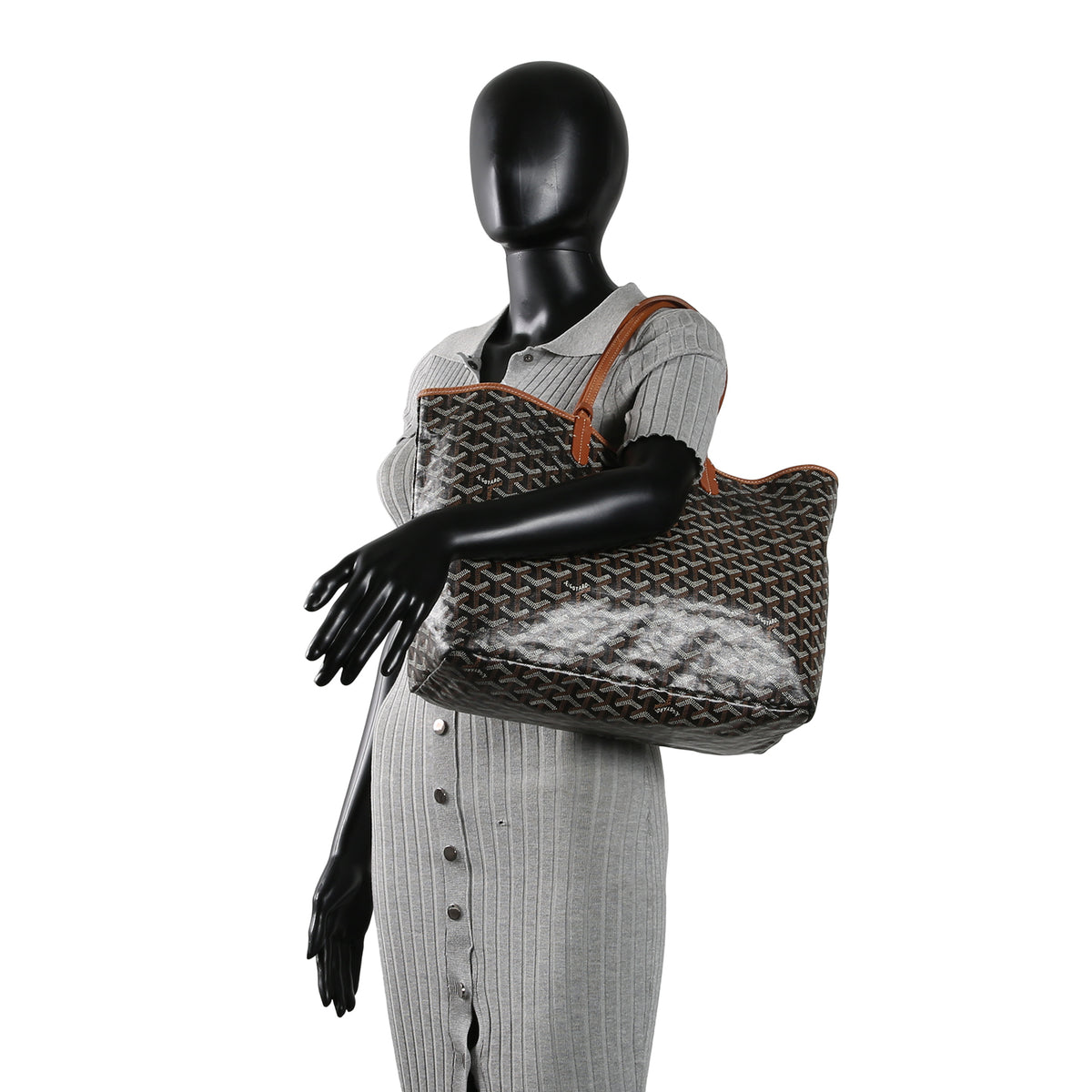GOYARD Goyardine St. Louis Tote PM w/ Pouch - Black