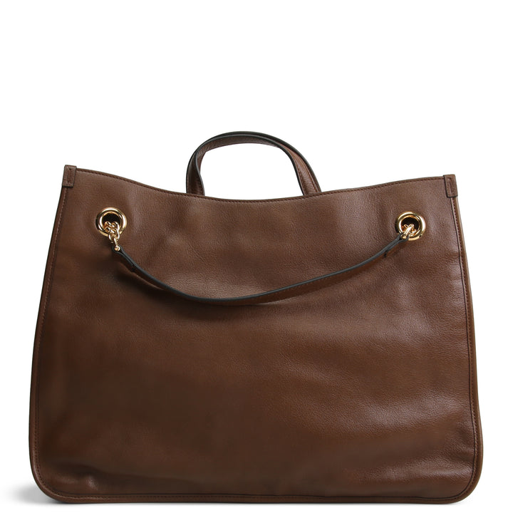 GUCCI Horsebit 1955 Leather Chain Tote
