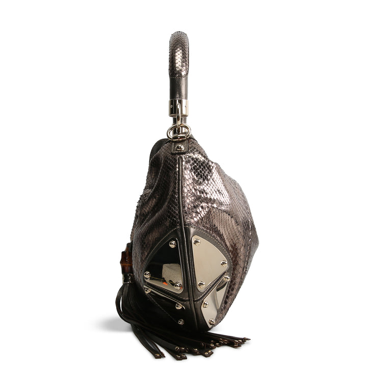 GUCCI Bamboo Babouska Indy Vintage Python - Metallic Bronze