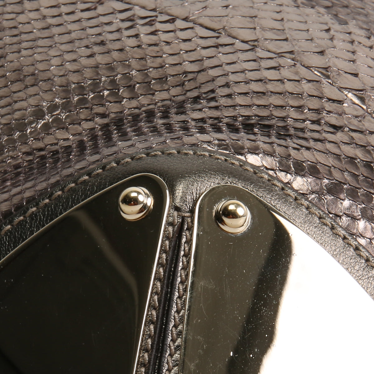 GUCCI Bamboo Babouska Indy Vintage Python - Metallic Bronze