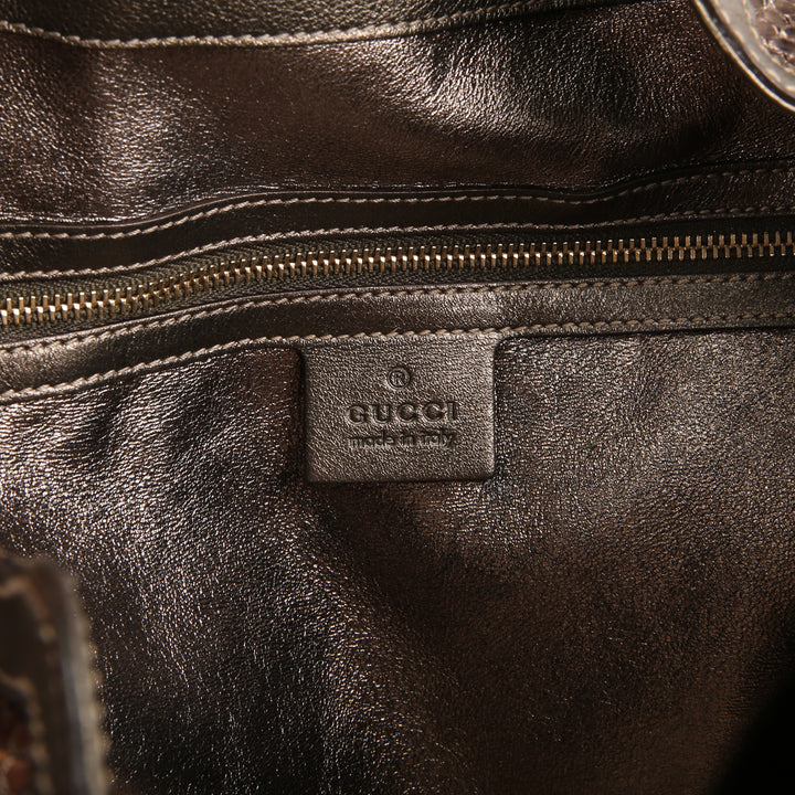 GUCCI Bamboo Babouska Indy Vintage Python - Metallic Bronze