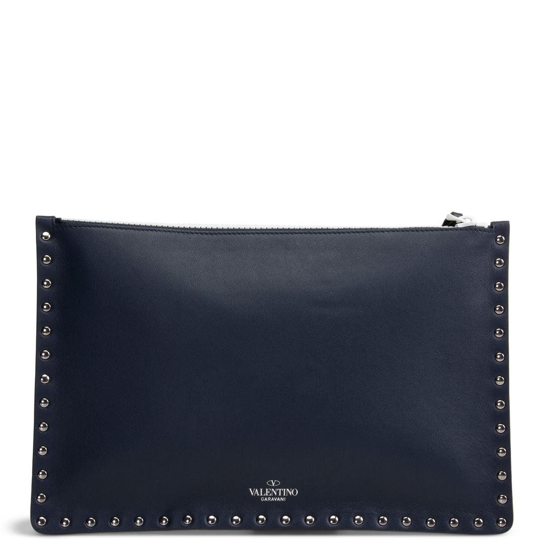 VALENTINO Free Rockstud Leather Zip Pouch