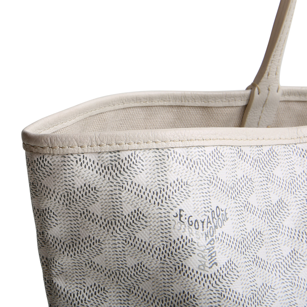 GOYARD Goyardine St. Louis Tote PM w/ Pouch - White