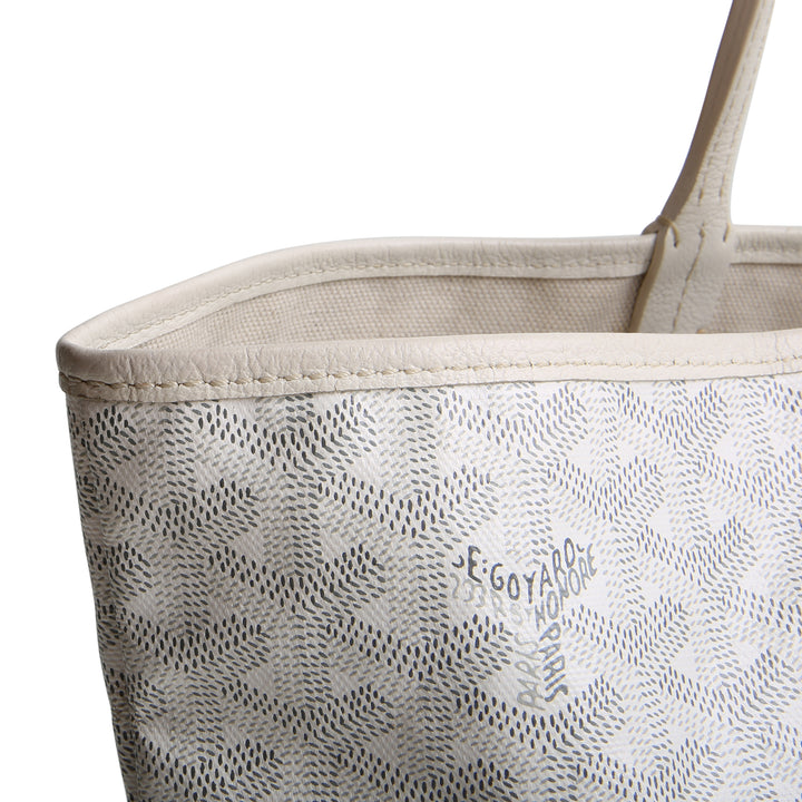 GOYARD Goyardine St. Louis Tote PM w/ Pouch - White