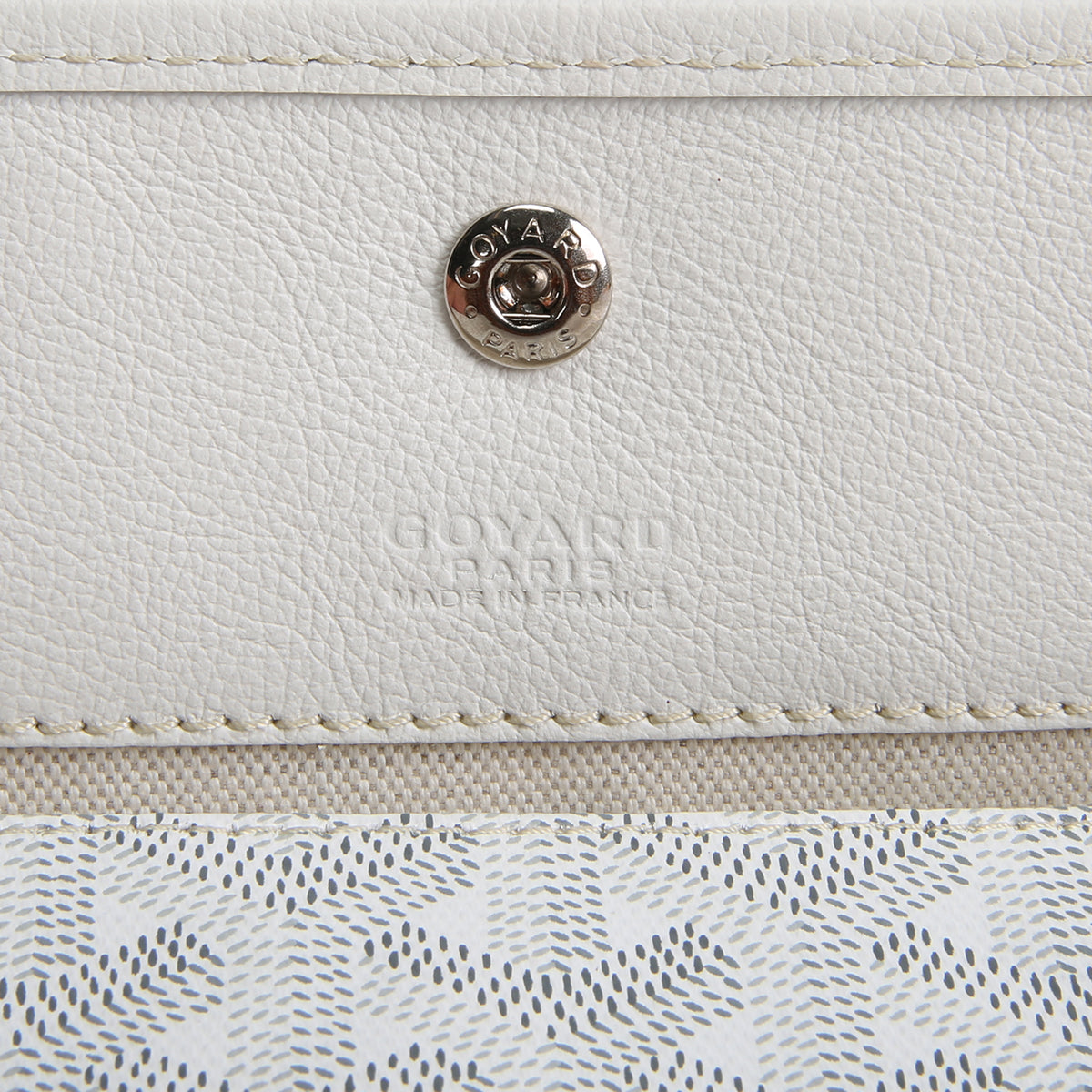 GOYARD Goyardine St. Louis Tote PM w/ Pouch - White