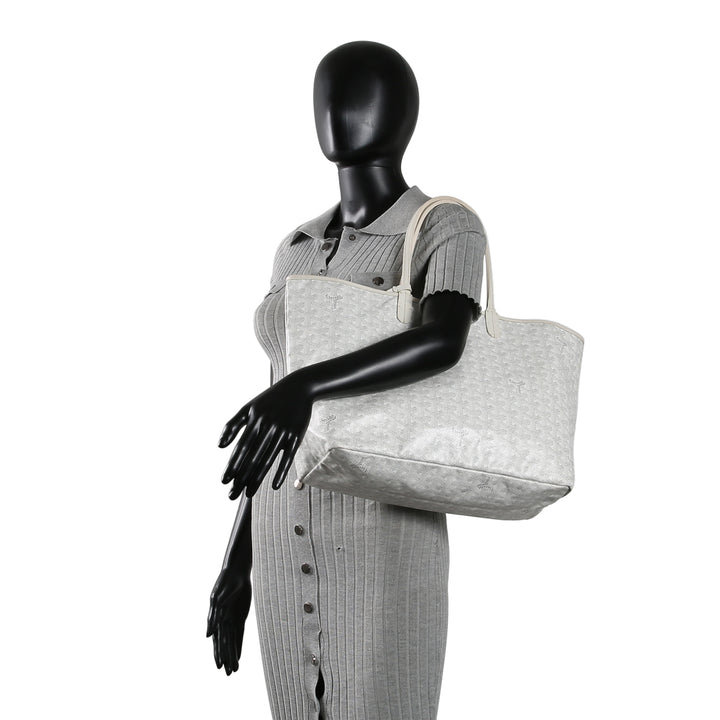 GOYARD Goyardine St. Louis Tote PM w/ Pouch - White