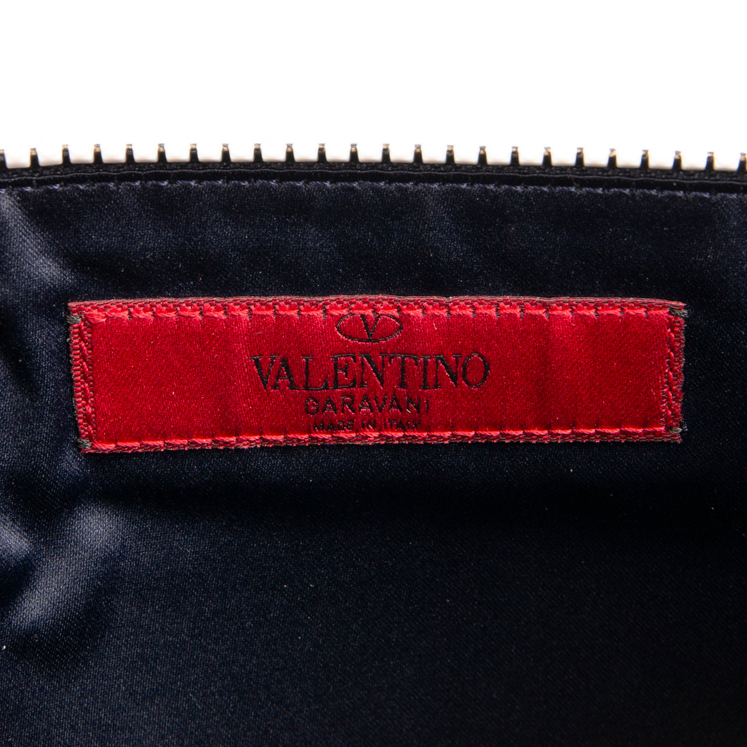VALENTINO Free Rockstud Leather Zip Pouch