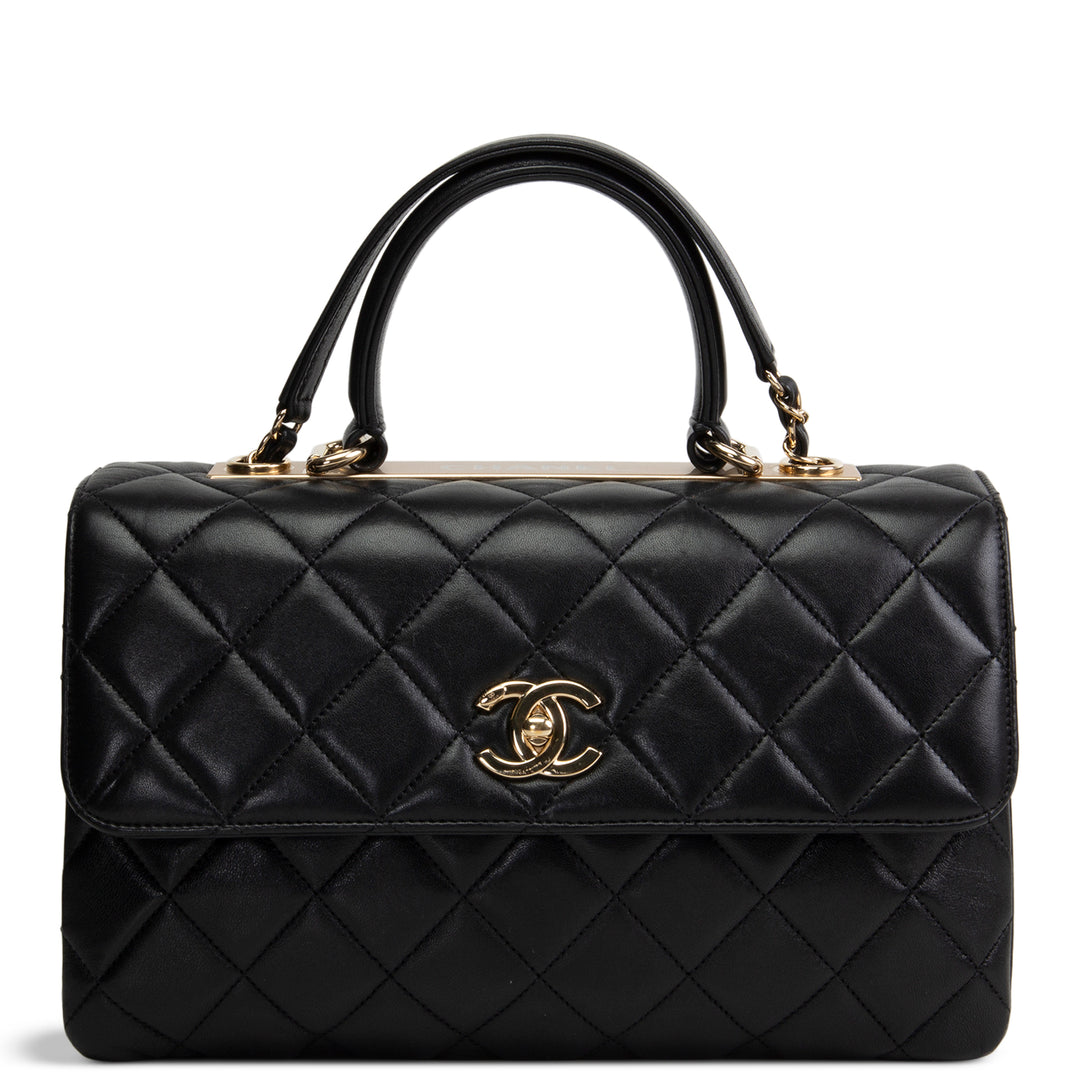 CHANEL Lambskin Top Handle Trendy Bag