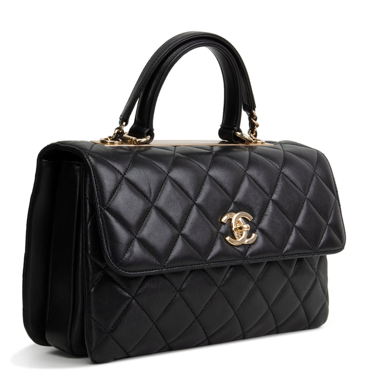 CHANEL Lambskin Top Handle Trendy Bag