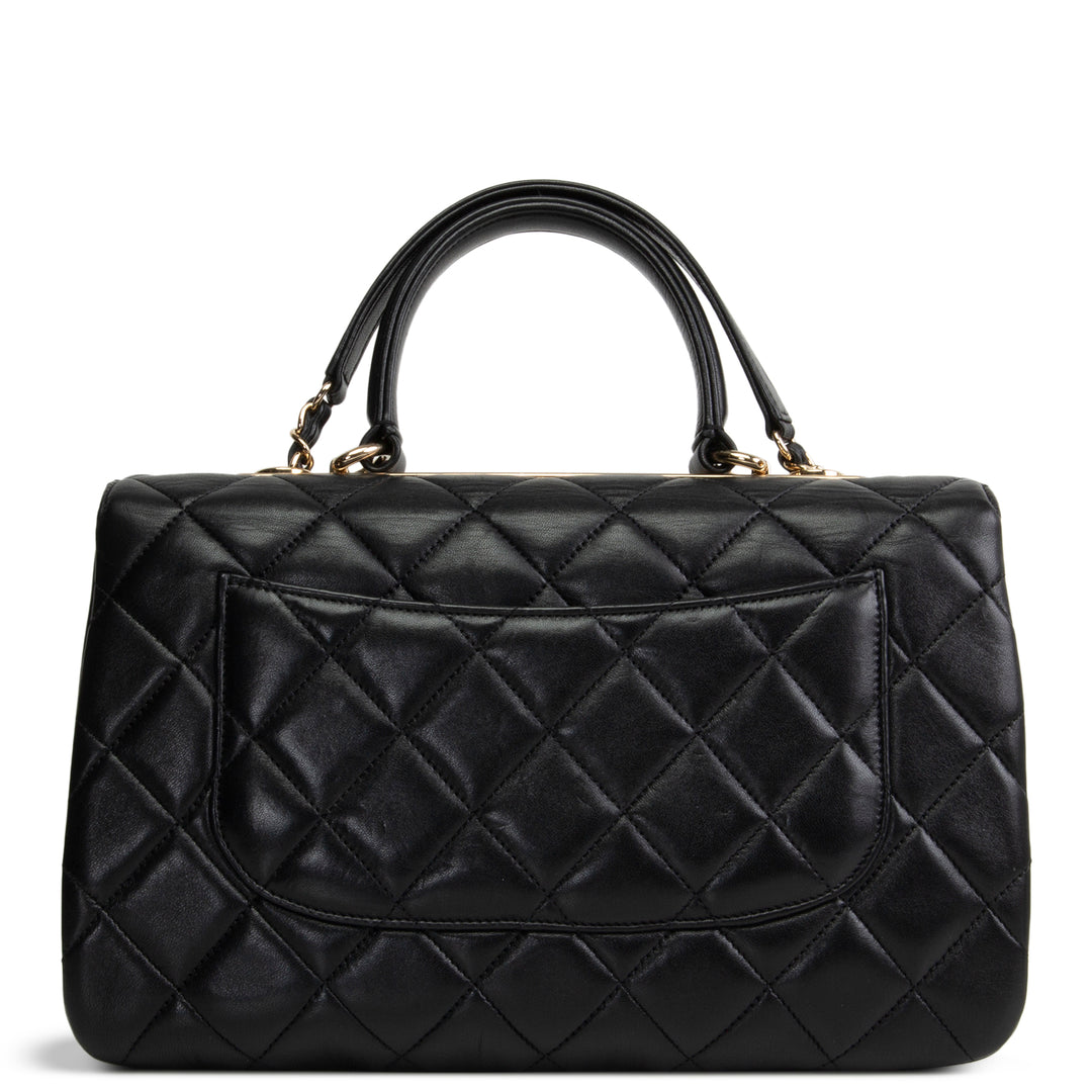 CHANEL Lambskin Top Handle Trendy Bag