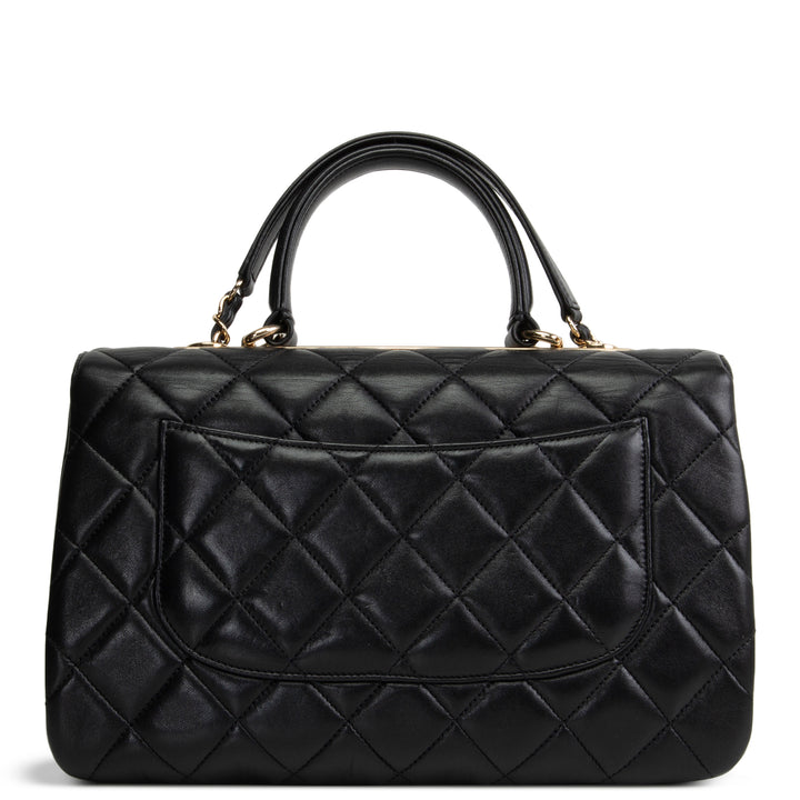 CHANEL Lambskin Top Handle Trendy Bag