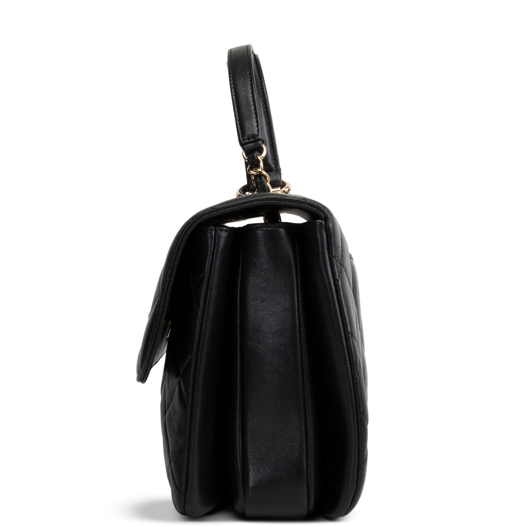 CHANEL Lambskin Top Handle Trendy Bag