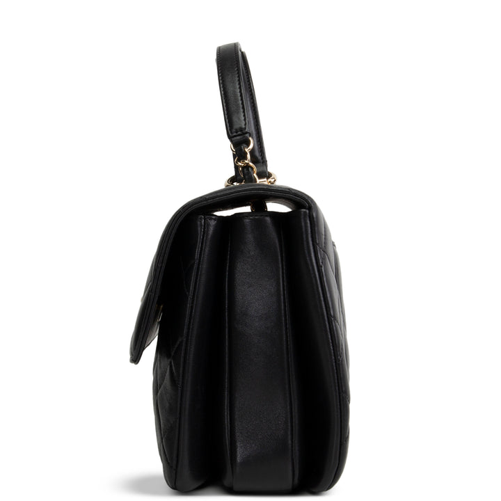CHANEL Lambskin Top Handle Trendy Bag