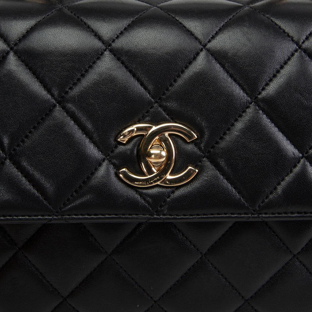 CHANEL Lambskin Top Handle Trendy Bag