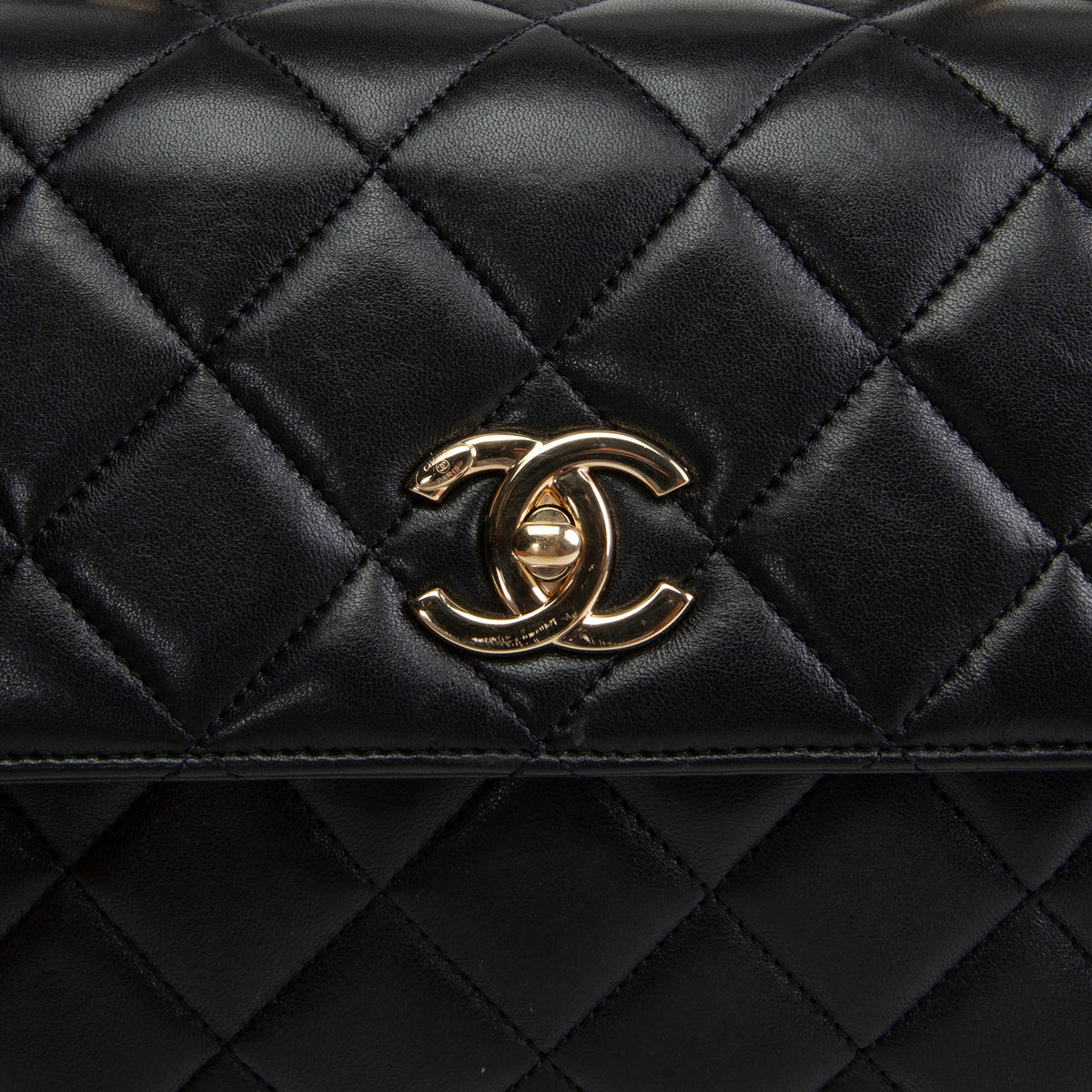 CHANEL Lambskin Top Handle Trendy Bag