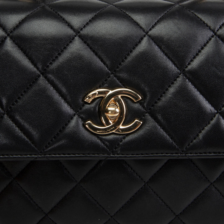 CHANEL Lambskin Top Handle Trendy Bag
